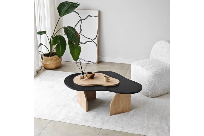 Sofabord Smeltet Sort / Sudamal Eg - Sort / Sudamal Eg - Møbler - Borde - Sofabord
