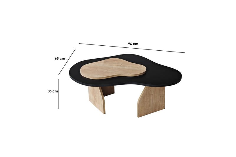 Sofabord Smeltet Sort / Sudamal Eg - Sort / Sudamal Eg - Møbler - Borde - Sofabord