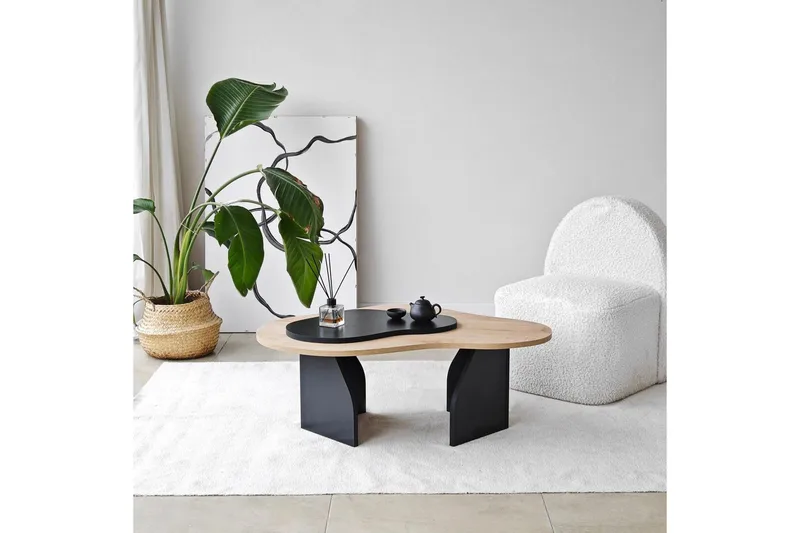 Sofabord Smeltet Sudamal Eg / Sort - Sudamal Eg / Sort - Møbler - Borde - Sofabord
