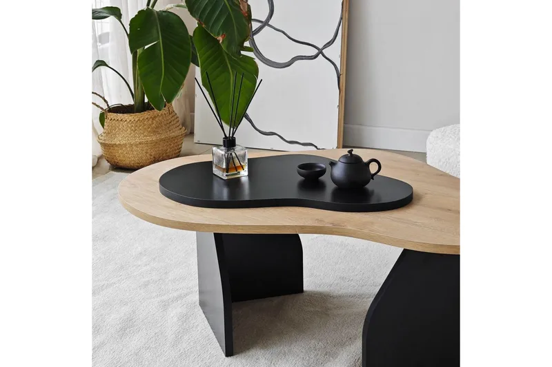 Sofabord Smeltet Sudamal Eg / Sort - Sudamal Eg / Sort - Møbler - Borde - Sofabord