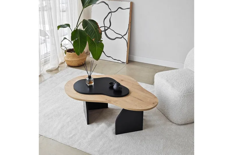 Sofabord Smeltet Sudamal Eg / Sort - Sudamal Eg / Sort - Møbler - Borde - Sofabord