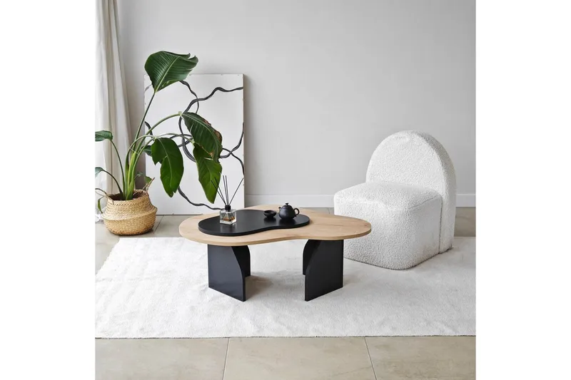 Sofabord Smeltet Sudamal Eg / Sort - Sudamal Eg / Sort - Møbler - Borde - Sofabord