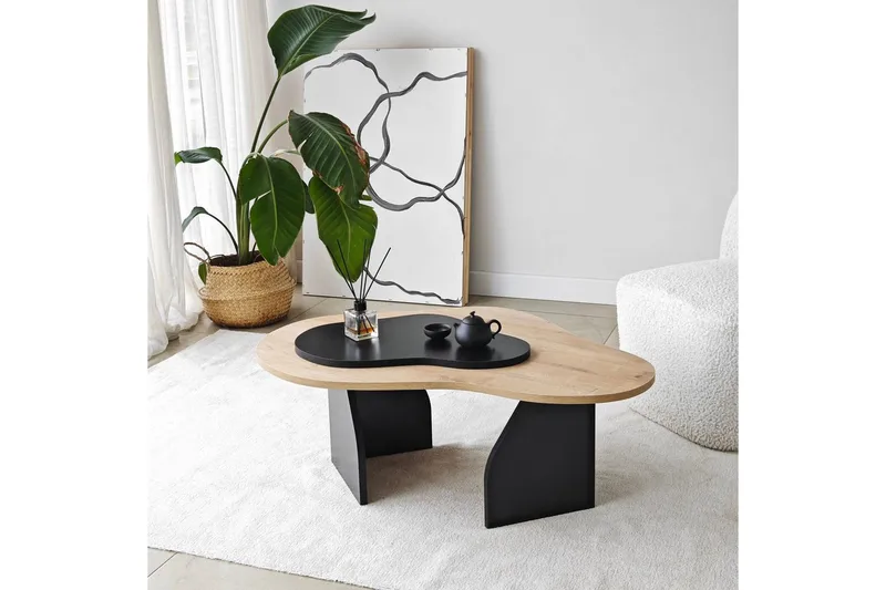 Sofabord Smeltet Sudamal Eg / Sort - Sudamal Eg / Sort - Møbler - Borde - Sofabord