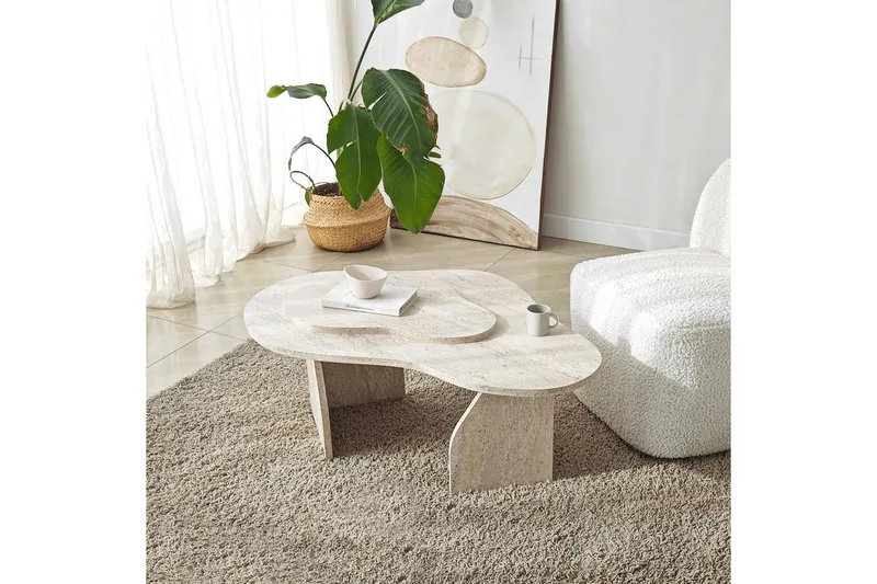 Sofabord Smeltet Travertin - Travertin - Møbler - Borde - Sofabord