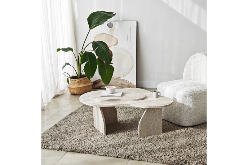 Sofabord Smeltet Travertin - Travertin - Møbler - Borde - Sofabord