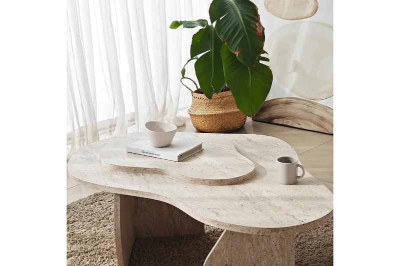 Sofabord Smeltet Travertin - Travertin - Møbler - Borde - Sofabord