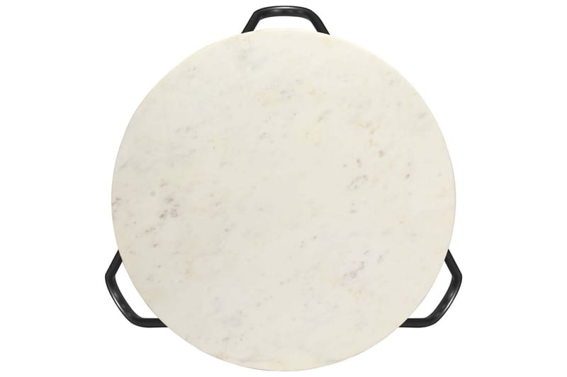Sofabord Ægte Sten Med Marmortekstur 65x65x42 cm Hvid - Møbler - Borde - Sofabord