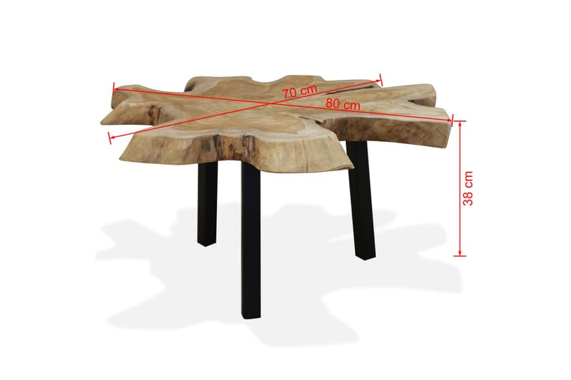 Sofabord Ægte Teaktræ 80 X 70 X 38 Cm - Brun - Møbler - Borde - Sofabord