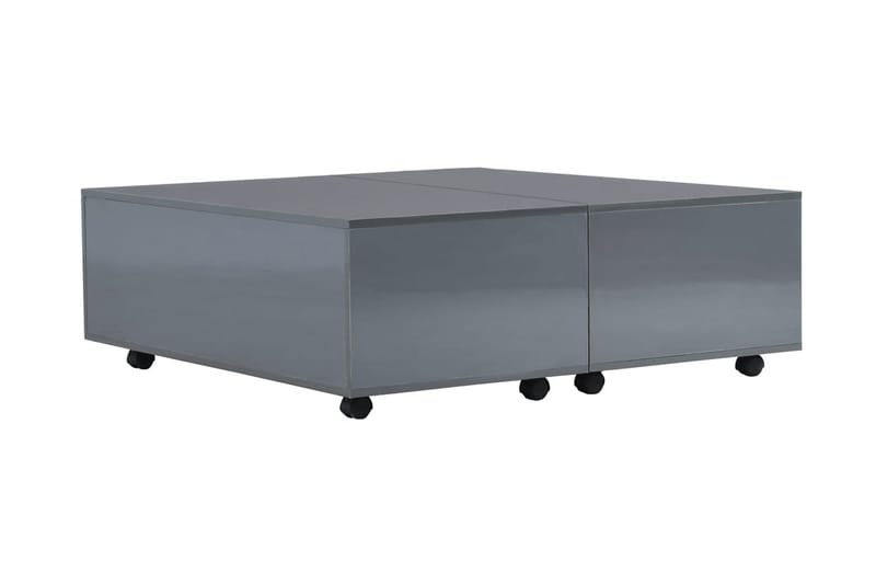 sofabord 100 x 100 x 35 cm grå højglans - Møbler - Borde - Sofabord