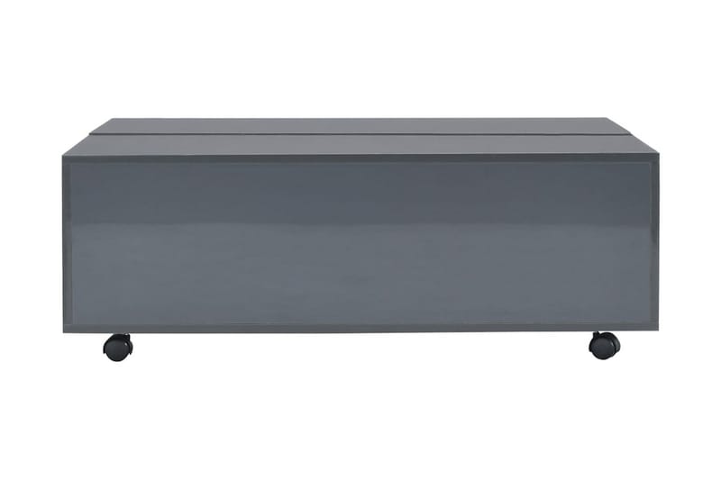 sofabord 100 x 100 x 35 cm grå højglans - Sofabord