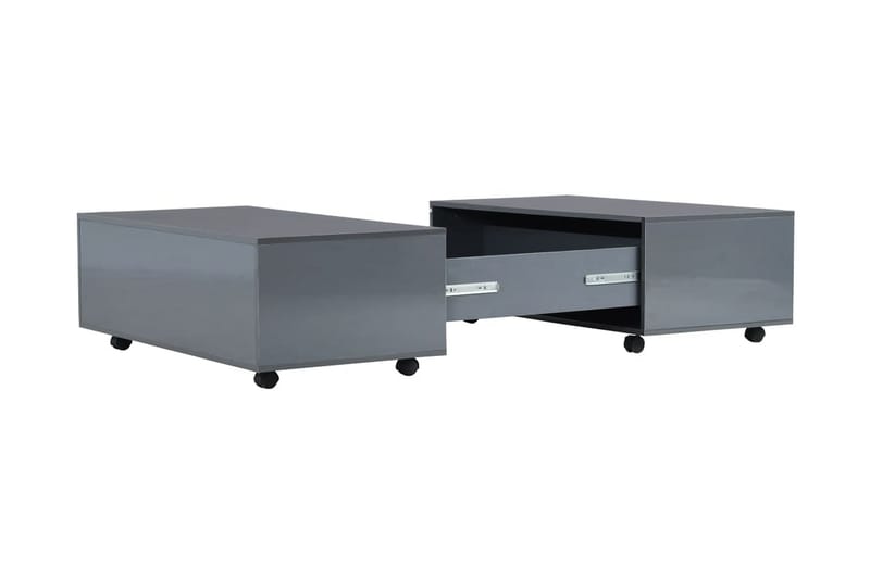sofabord 100 x 100 x 35 cm grå højglans - Sofabord