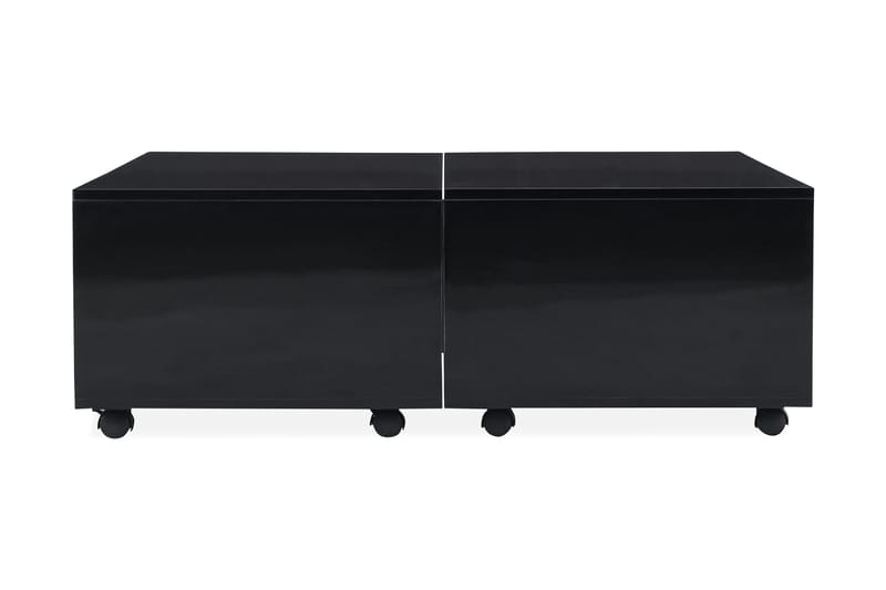 sofabord 100 x 100 x 35 cm sort højglans - Sofabord