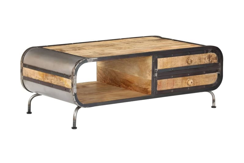 Sofabord 100 X 50 X 35 Cm Massivt Mangotræ - Brun - Møbler - Borde - Sofabord