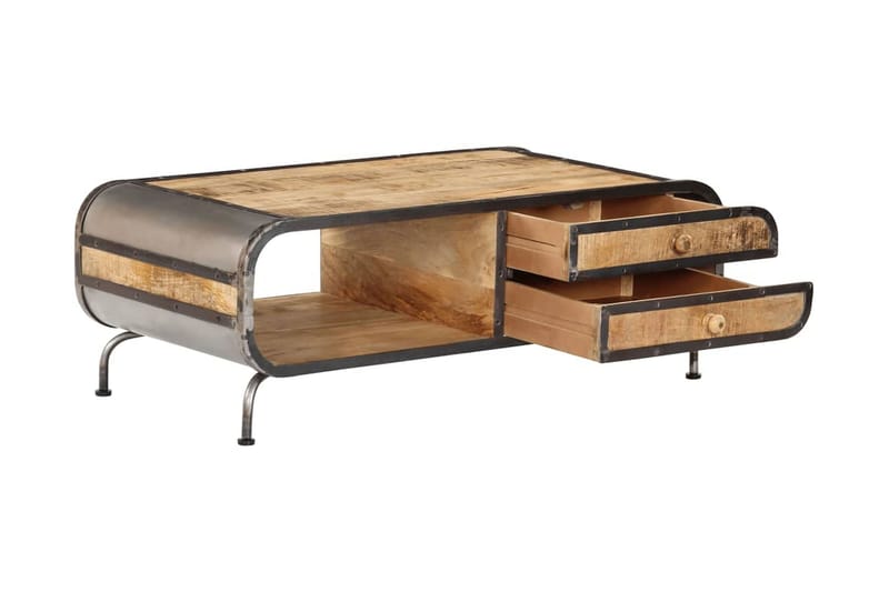 Sofabord 100 X 50 X 35 Cm Massivt Mangotræ - Brun - Møbler - Borde - Sofabord