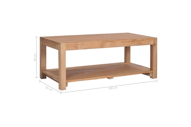 Sofabord 100 X 50 X 40 Cm Massivt Teaktræ - Brun - Møbler - Borde - Sofabord