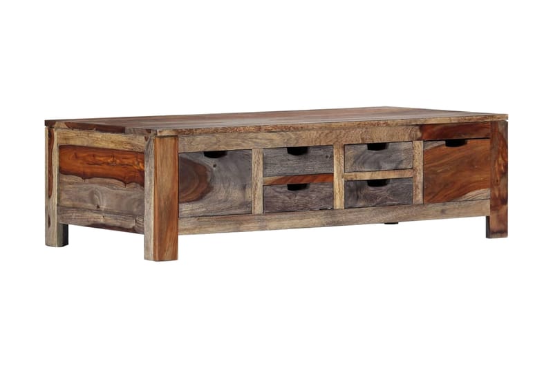 Sofabord 100 X 55 X 30 Cm Massivt Sheeshamtræ Grå - Grå - Møbler - Borde - Sofabord