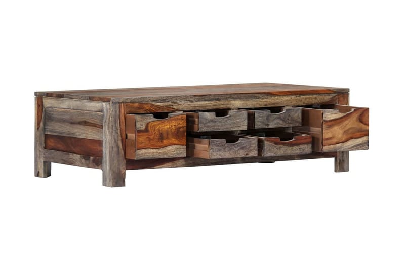 Sofabord 100 X 55 X 30 Cm Massivt Sheeshamtræ Grå - Grå - Møbler - Borde - Sofabord