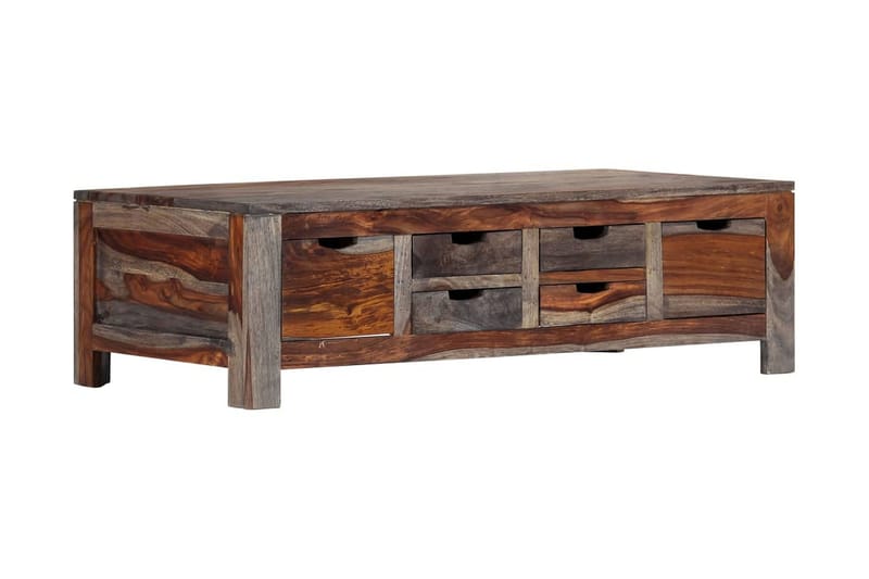 Sofabord 100 X 55 X 30 Cm Massivt Sheeshamtræ Grå - Grå - Møbler - Borde - Sofabord