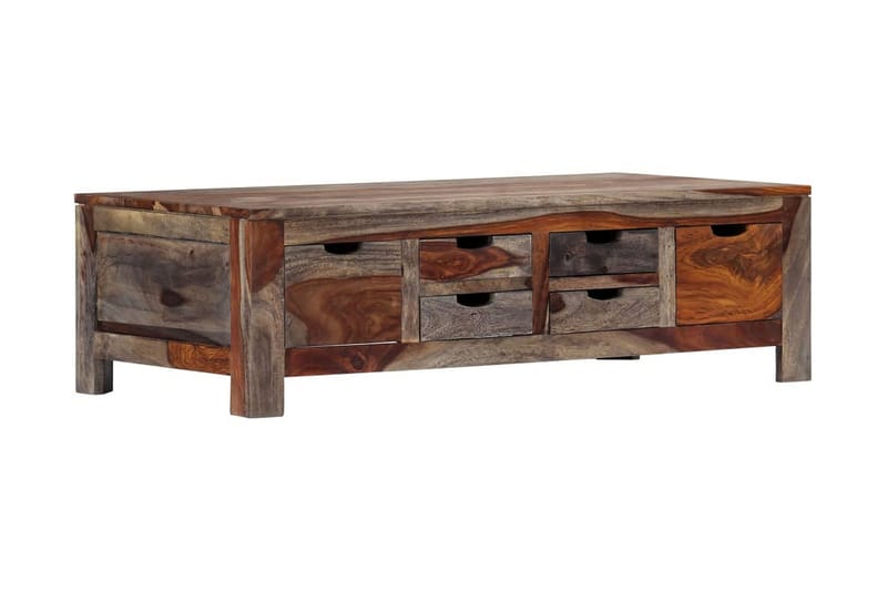 Sofabord 100 X 55 X 30 Cm Massivt Sheeshamtræ Grå - Grå - Møbler - Borde - Sofabord
