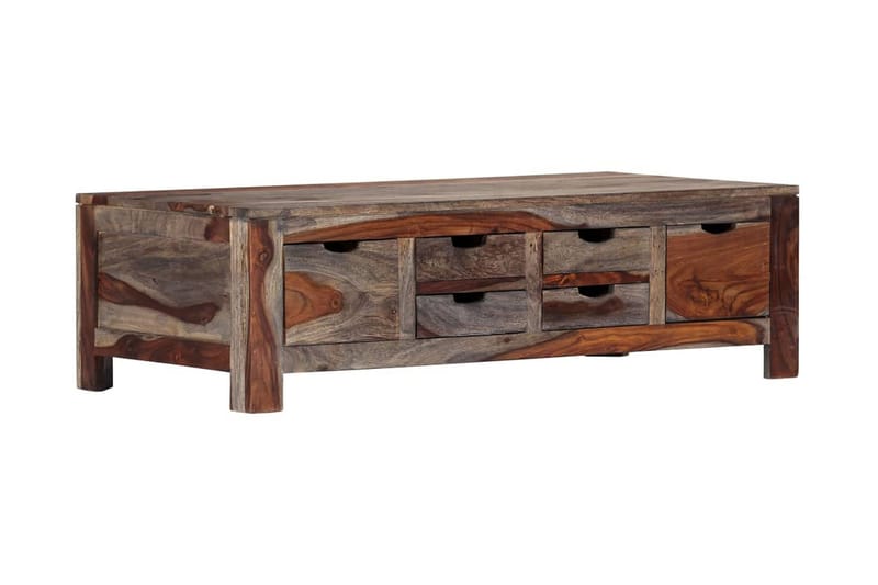 Sofabord 100 X 55 X 30 Cm Massivt Sheeshamtræ Grå - Grå - Møbler - Borde - Sofabord