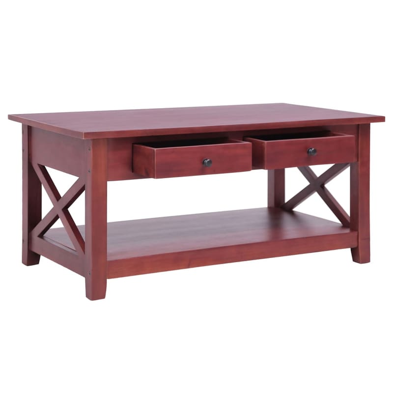 Sofabord 100 X 55 X 46 Cm Massivt Mahognitræ Brun - Brun - Møbler - Borde - Sofabord