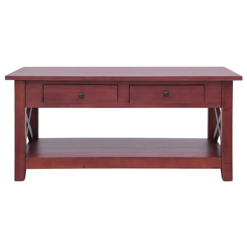 Sofabord 100 X 55 X 46 Cm Massivt Mahognitræ Brun - Brun - Møbler - Borde - Sofabord