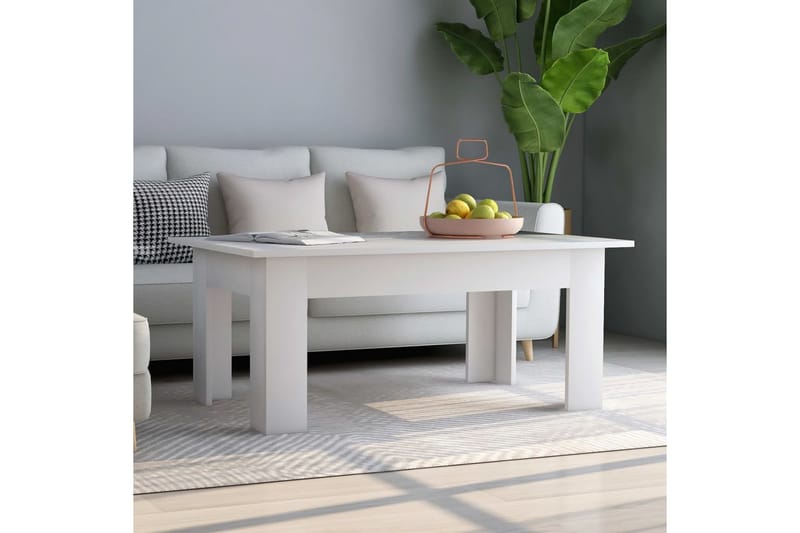 sofabord 100 x 60 x 42 cm spånplade hvid - Hvid - Møbler - Borde - Sofabord