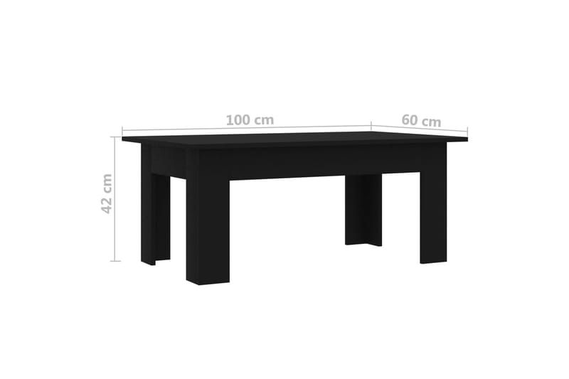 sofabord 100 x 60 x 42 cm spånplade sort - Sort - Sofabord