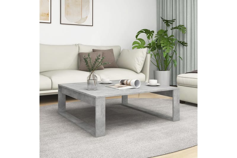 sofabord 100x100x35 cm spånplade betongrå - Grå - Sofabord