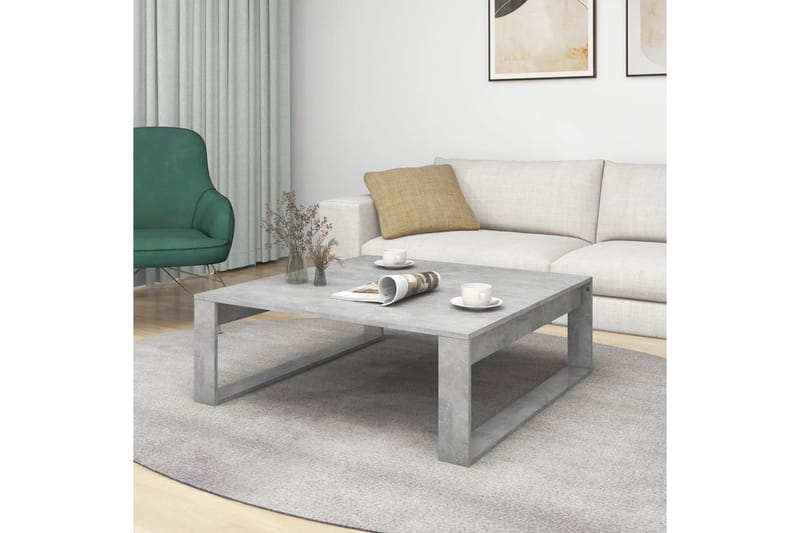 sofabord 100x100x35 cm spånplade betongrå - Grå - Sofabord