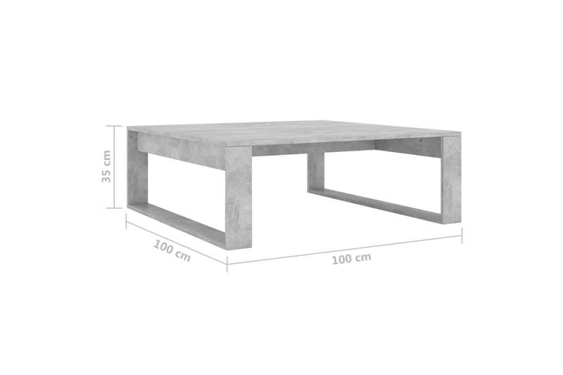sofabord 100x100x35 cm spånplade betongrå - Grå - Møbler - Borde - Sofabord