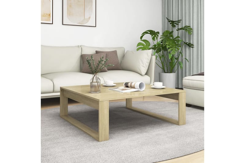 sofabord 100x100x35 cm spånplade sonoma-eg - Brun - Møbler - Borde - Sofabord