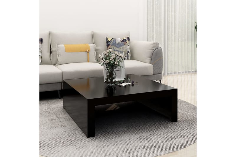 sofabord 100x100x35 cm spånplade sort - Sort - Møbler - Borde - Sofabord