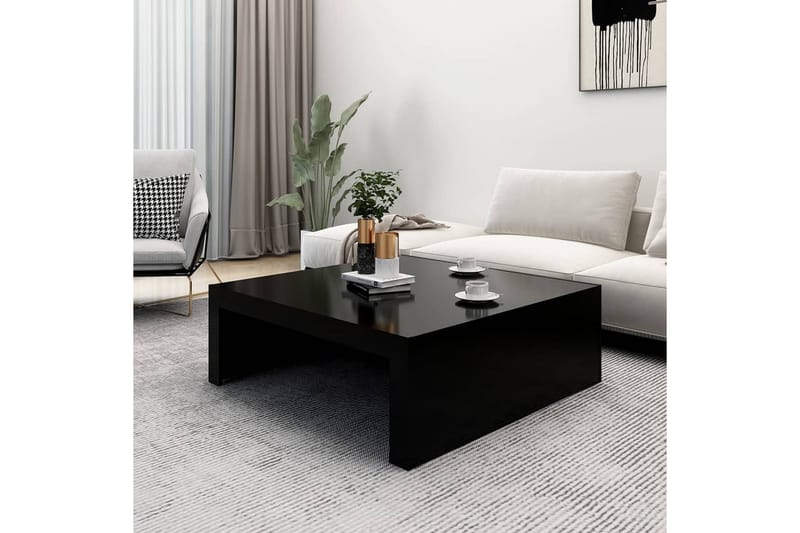 sofabord 100x100x35 cm spånplade sort - Sort - Møbler - Borde - Sofabord