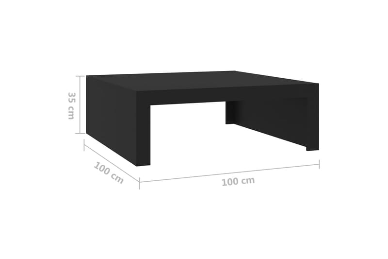 sofabord 100x100x35 cm spånplade sort - Sort - Møbler - Borde - Sofabord