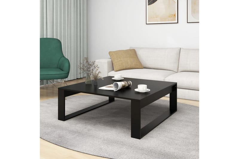 sofabord 100x100x35 cm spånplade sort - Sort - Møbler - Borde - Sofabord