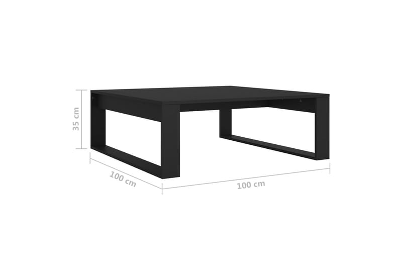 sofabord 100x100x35 cm spånplade sort - Sort - Møbler - Borde - Sofabord