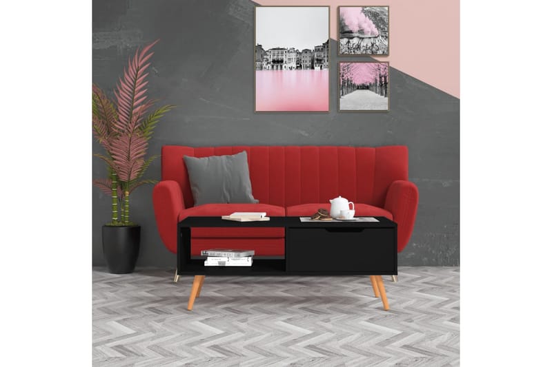 sofabord 100x49,5x43 cm spånplade sort - Sort - Møbler - Borde - Sofabord