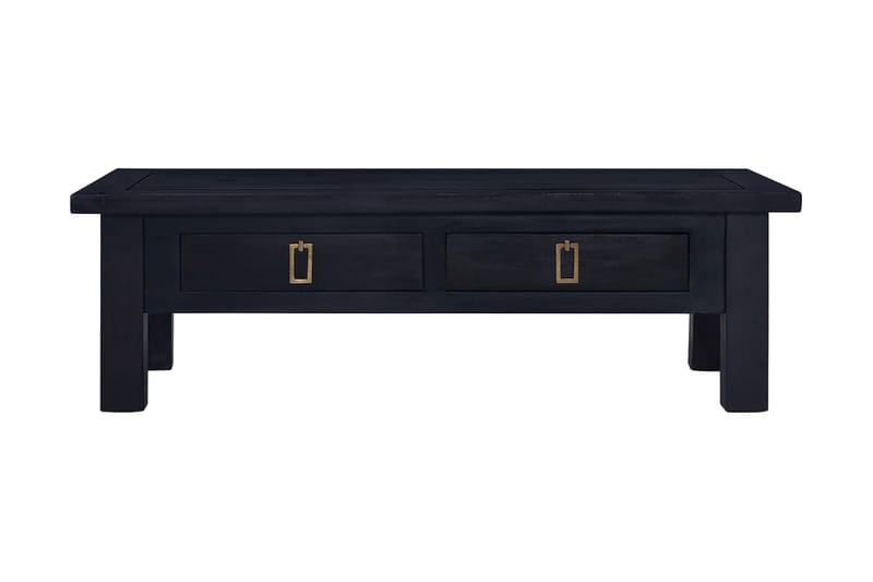 Sofabord 100x50x30 cm massivt mahognitræ mørkebrun - Sort - Sofabord