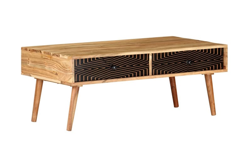 sofabord 100x50x39 cm massivt akacietræ - Brun - Møbler - Borde - Sofabord