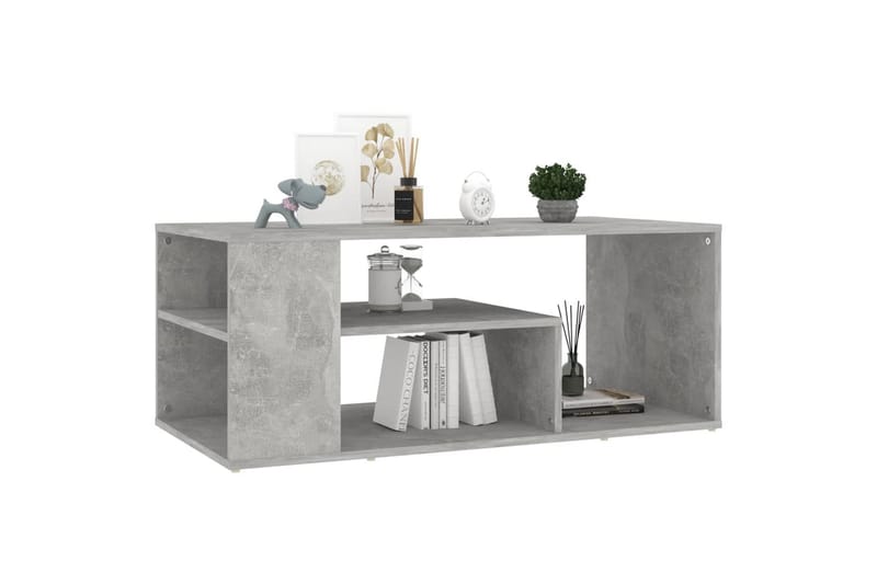 sofabord 100x50x40 cm spånplade betongrå - Grå - Sofabord