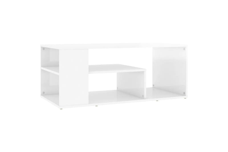 sofabord 100x50x40 cm spånplade hvid højglans - Hvid - Møbler - Borde - Sofabord