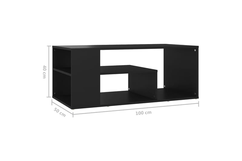 sofabord 100x50x40 cm spånplade sort - Sort - Møbler - Borde - Sofabord