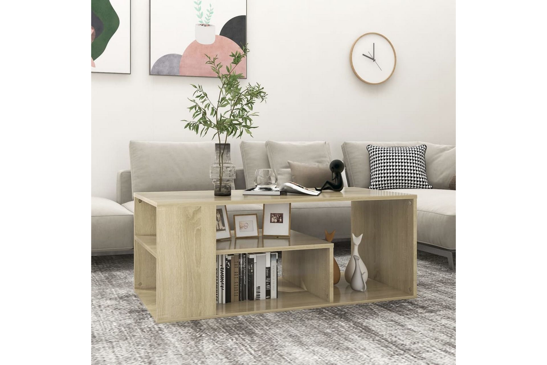sofabord 100x50x40 spånplade sonoma-eg - Brun - Møbler - Borde - Sofabord