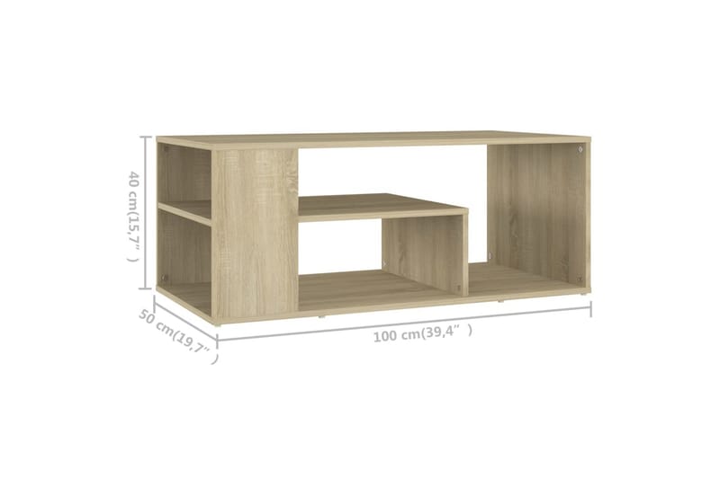 sofabord 100x50x40 spånplade sonoma-eg - Brun - Møbler - Borde - Sofabord