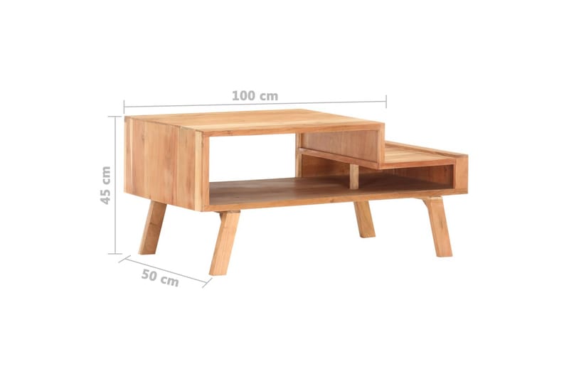 Sofabord 100X50X45 cm Massivt Akacietræ - Møbler - Borde - Sofabord