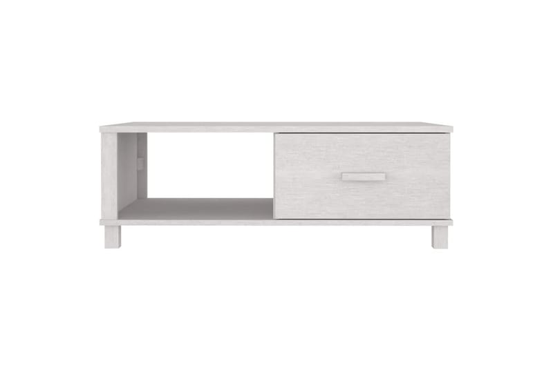 sofabord 100x55x35 cm massivt fyrretræ hvid - Hvid - Sofabord