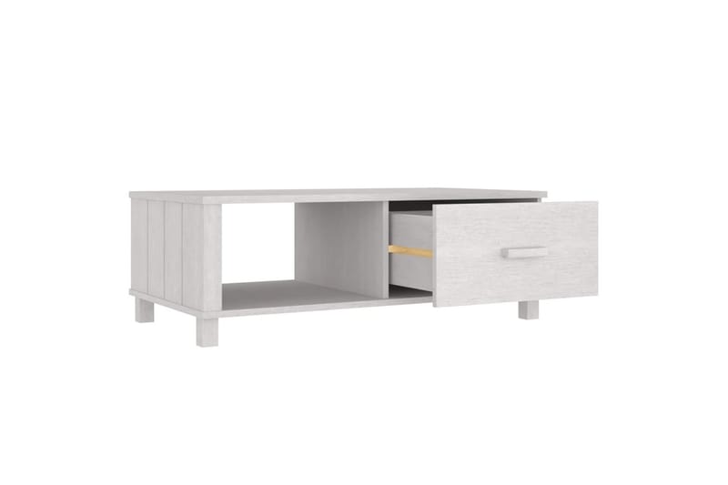 sofabord 100x55x35 cm massivt fyrretræ hvid - Hvid - Møbler - Borde - Sofabord