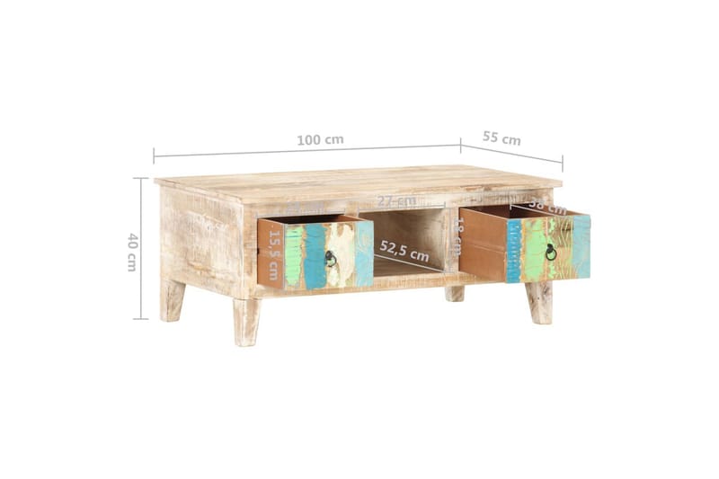 Sofabord 100X55X40 cm Ru Akacietræ - Flerfarvet - Møbler - Borde - Sofabord