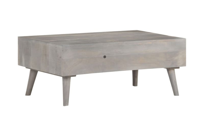 Sofabord 100x60x40 cm massivt ru mangotræ grå - Grå - Møbler - Borde - Sofabord